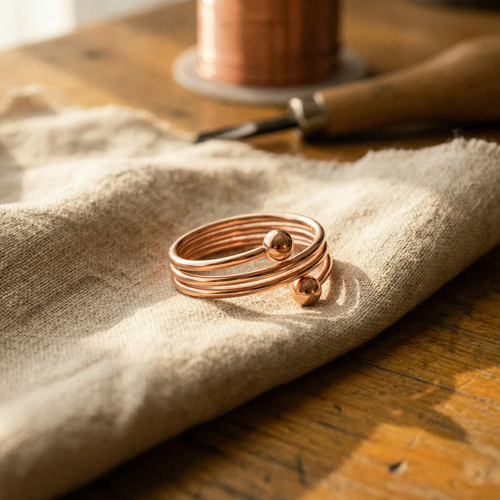 Rosalie Kupferring - Spiralband aus 99,9% reinem Kupfer