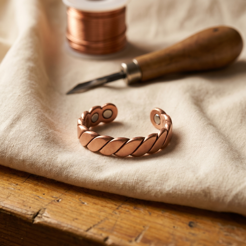 Valentina Kupferring mit Twist-Muster aus 99,9% reinem Kupfer
