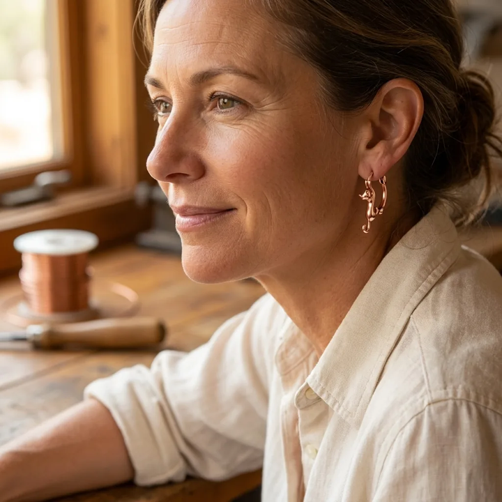 Freya Copper Earrings